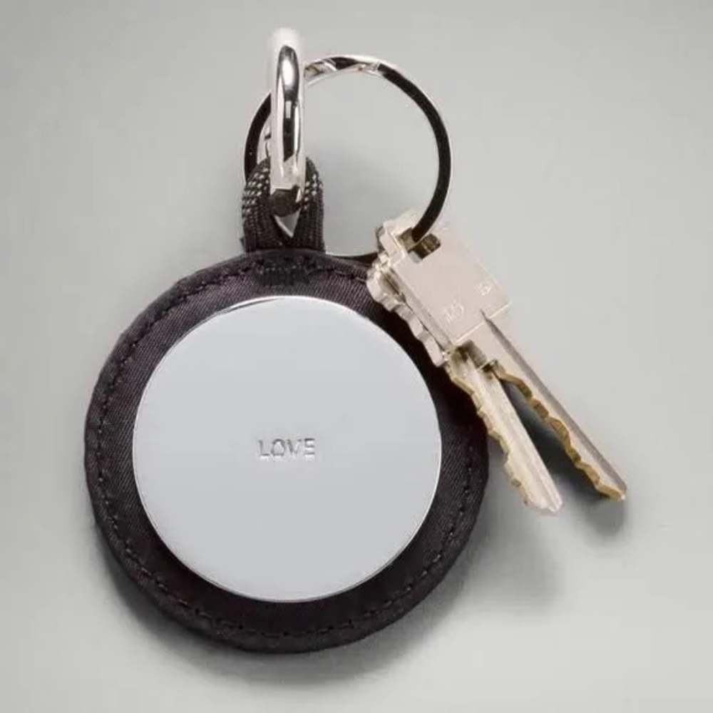 Lululemon Black and Silver Logo Bag Charm & Keychain in “LOVE” NEW - Picture 4 of 9